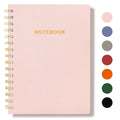 Tsfpapier Spiral Notebook, Soft Cover Business Journal With Big Pocket, Widen 8.5' X 6.34', Wirebound Memo Notepads, 160 Pages