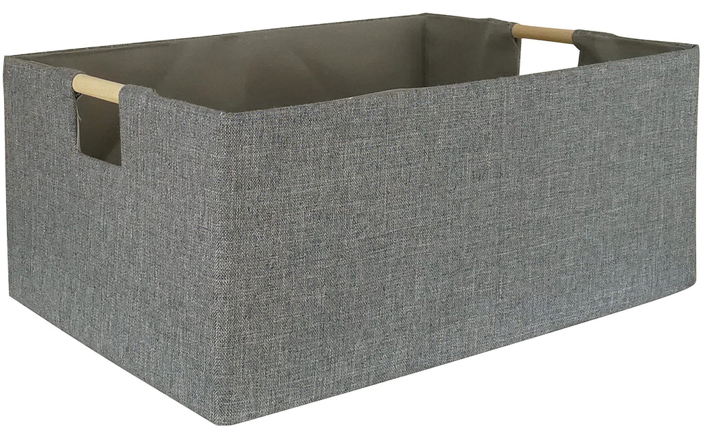 FUULOXE Storage Bin for Shelves Rectangle Closet Baskets Foldable Toy Box with Handles and Sturdy Cardboard for Nursery Home Off