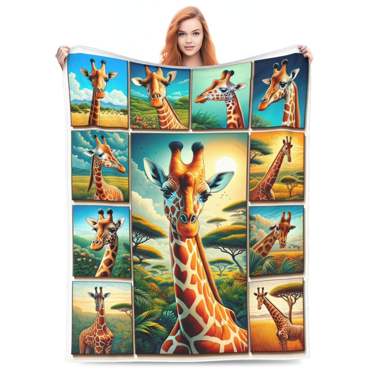 Vodrm Giraffe Blanket Gifts For Kids Adults Soft Warm Lightweight Cozy Cute Giraffes Wild Animal Throw Blankets For Bed Living R