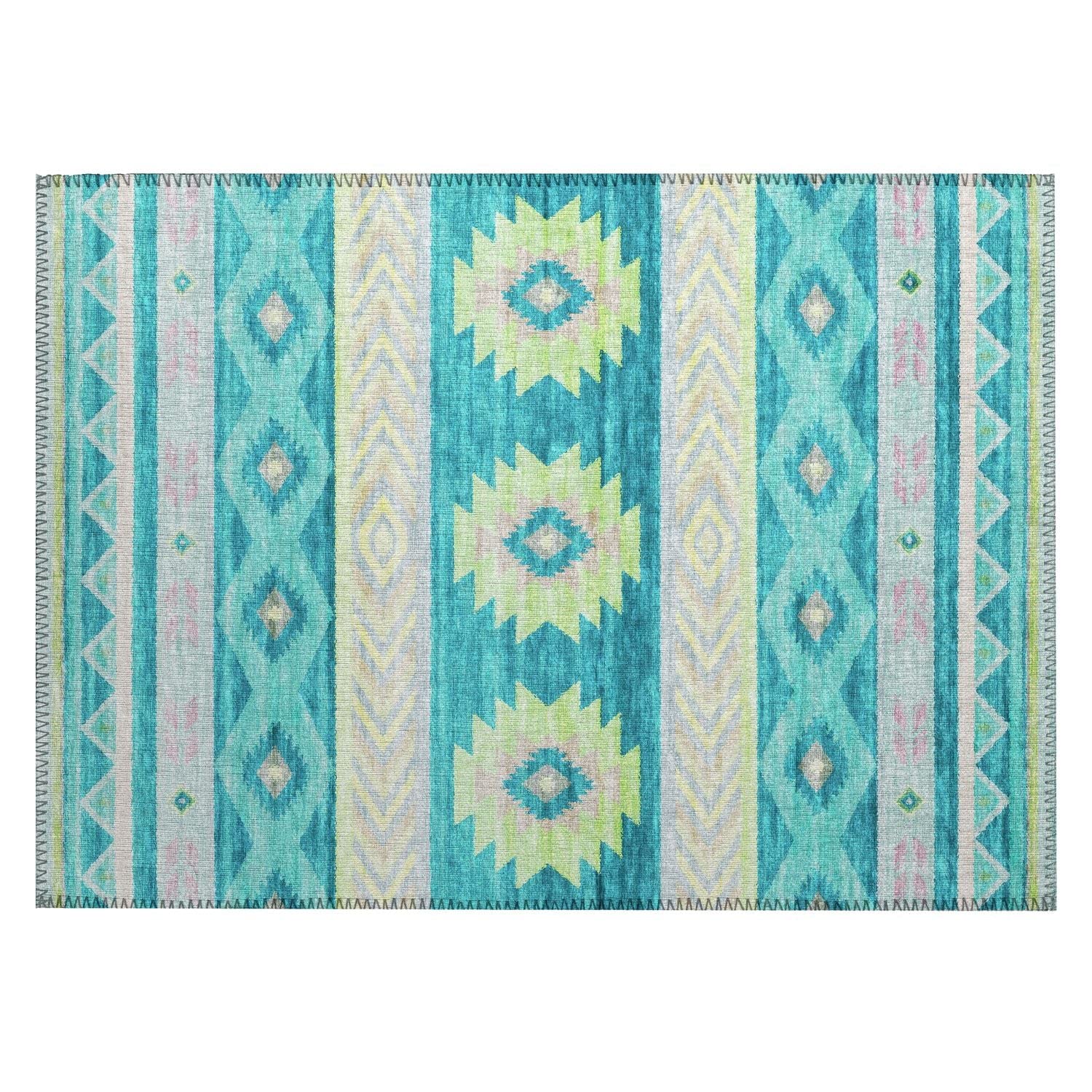 Phoenix Ph3 Blue Southwestern Rug Rectangle 8' X 10'