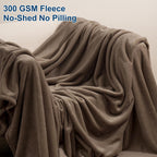 Phf Ultra Soft Fleece Blanket Queen Size, No Shed No Pilling Luxury Plush Cozy 300Gsm Lightweight Blanket For Bed, Couch, Chair, Sofa Suitable For All Season, 90' X 90', Cocoa Brown