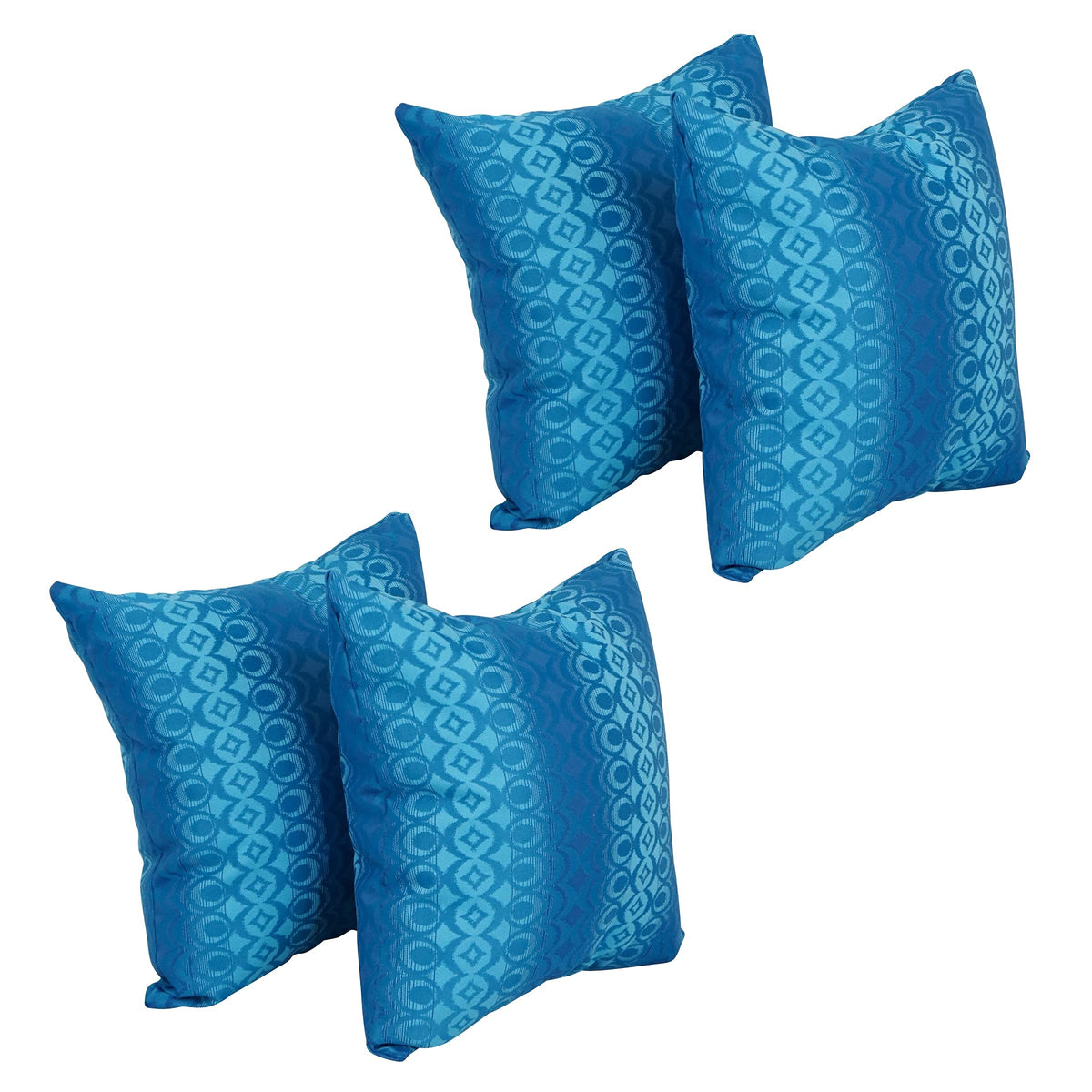 Blazing Needles Square Polyester Jacquard Throw Pillows, 17&quot;, Torero Rivier 4 Count