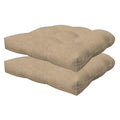 Honeycomb Essentials Outdoor Tufted Seat Cushions, 19' X 18', Hampton Texture Neutral Patio Chair Cushion 2-Pack