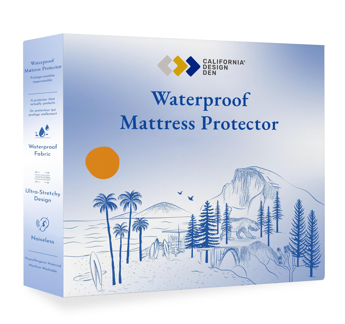 California Design Den Premium Waterproof Mattress Protector For Twin Xl Size Bed - Soft, Cooling, Noiseless, Machine Washable, F