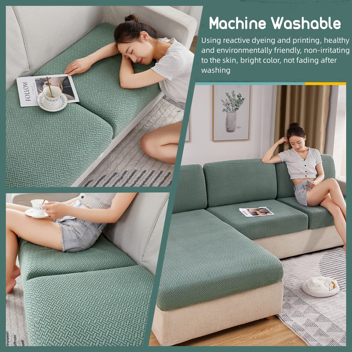 Jonuiony Universal Sofa Slipcover, 2024 Wear-Resistant Sofa Cover, L Shape Sectional Headrest Couch Cover, Sofa Head Rest Cushio