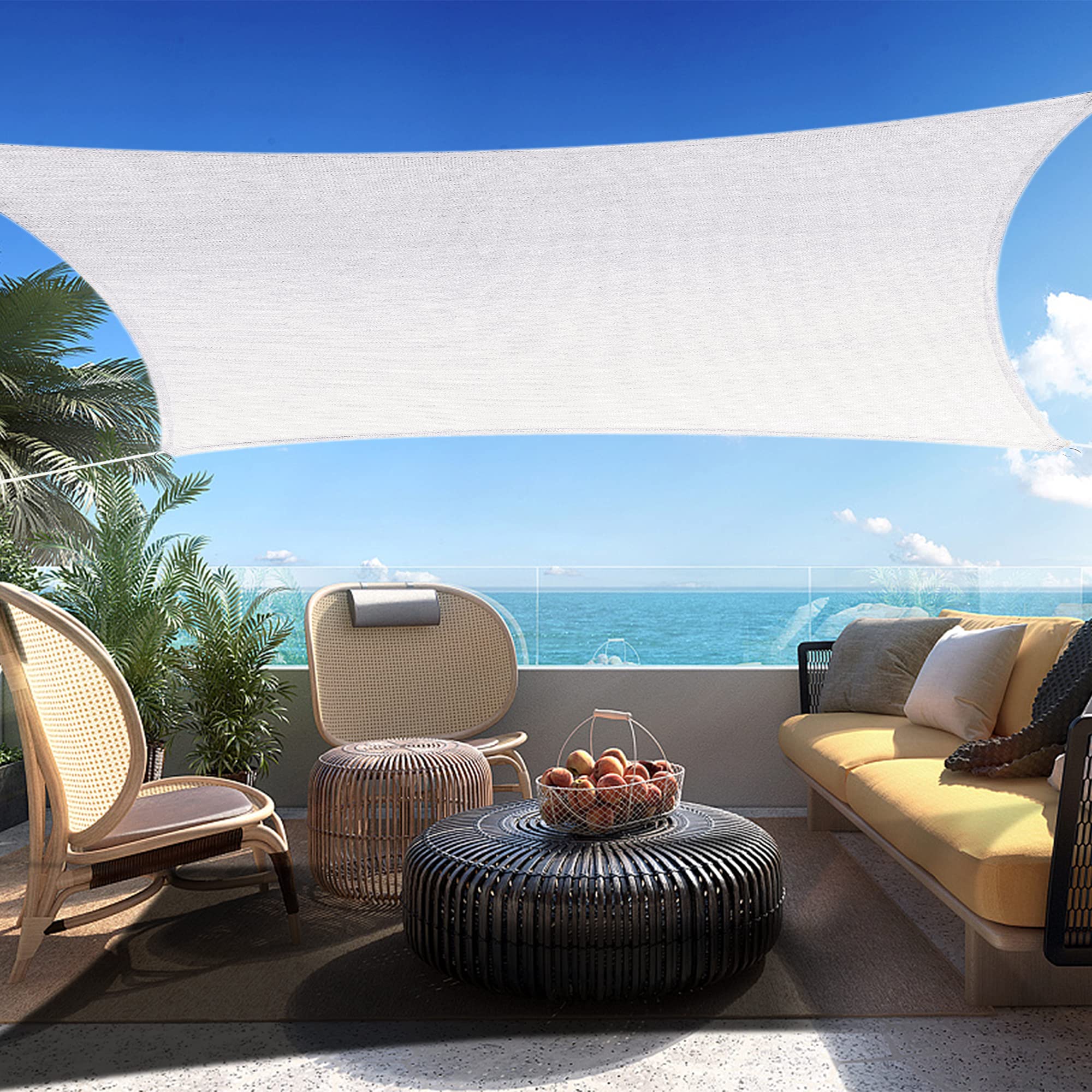 Shadespeare Custom Size 13' X 18' White Rectangle Sun Shade Sail Ssp1620 Canopy Durable Fabric Uv Block Awning, We Make Custom S