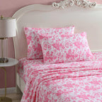 Betsey Johnson - Twin Sheets, Soft & Lightweight Bedding, Fade & Wrinkle Resistant, Ideal Valentine'S Day Gifts (Betseys Toile Pink, Twin)