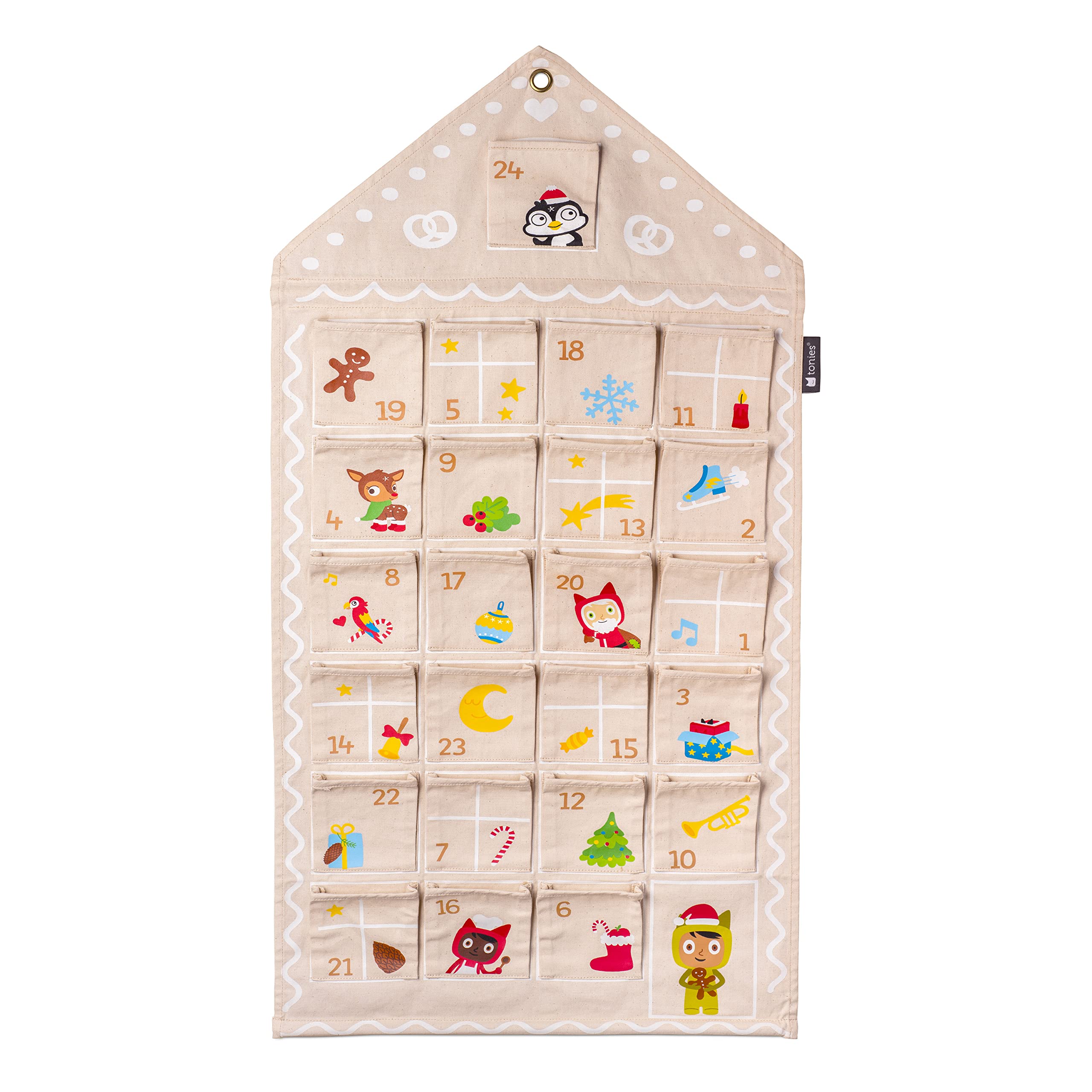 Tonies Christmas Advent Calendar - Reusable Wall Hanging Design With 24 Pockets