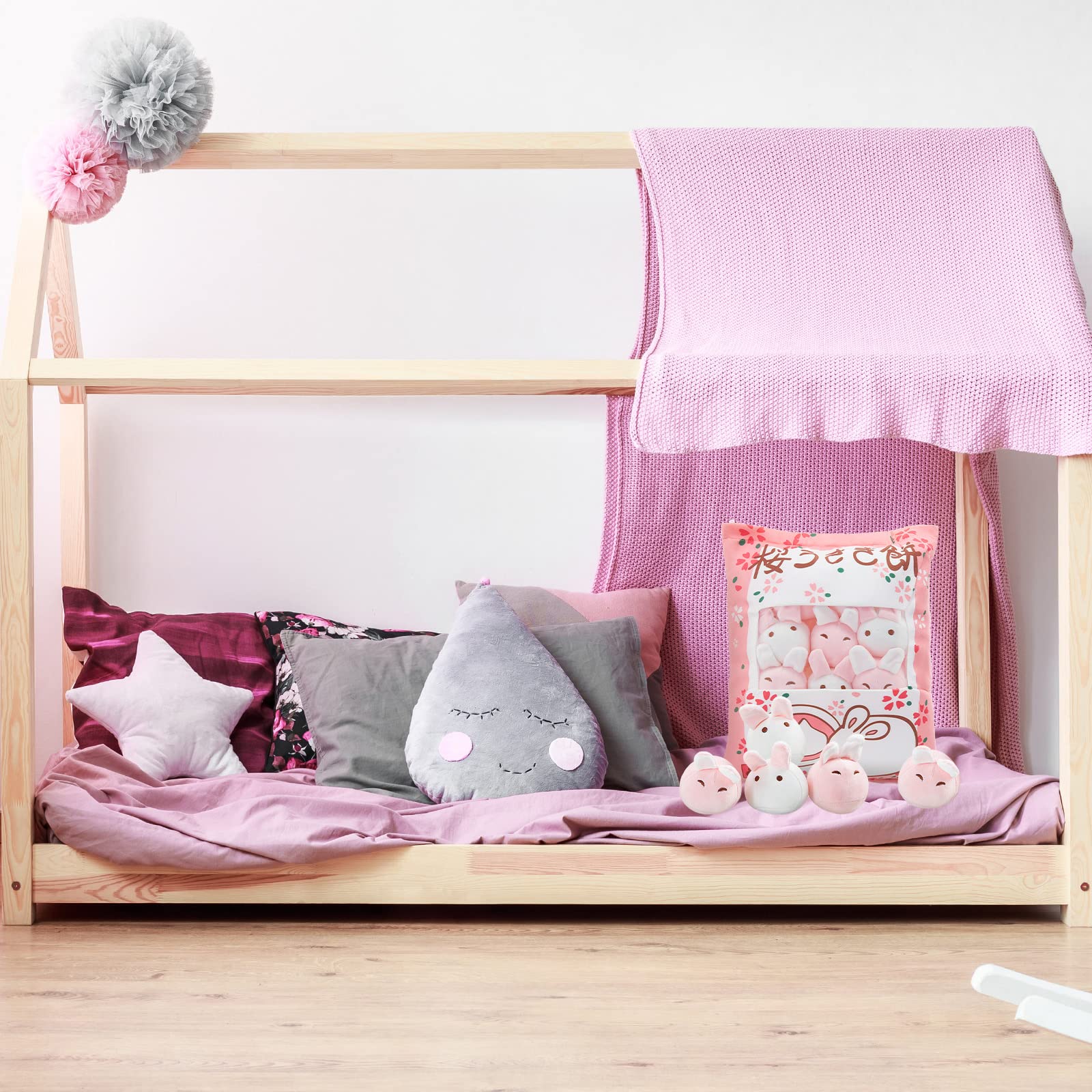 Civaner Cute Plush Pillow Kawaii Room Decor Throw Pillow Removable Stuffed Animal Toys Fluffy Cherry Bunnies Dog Dinosaur Cookie