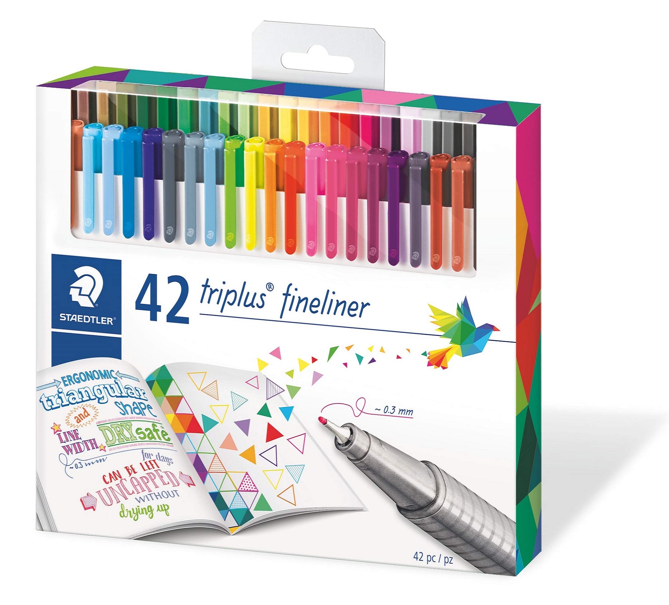 Staedtler 334C42 Triplus Fineliner 42-Color Assorted Fine Water-Based Marker