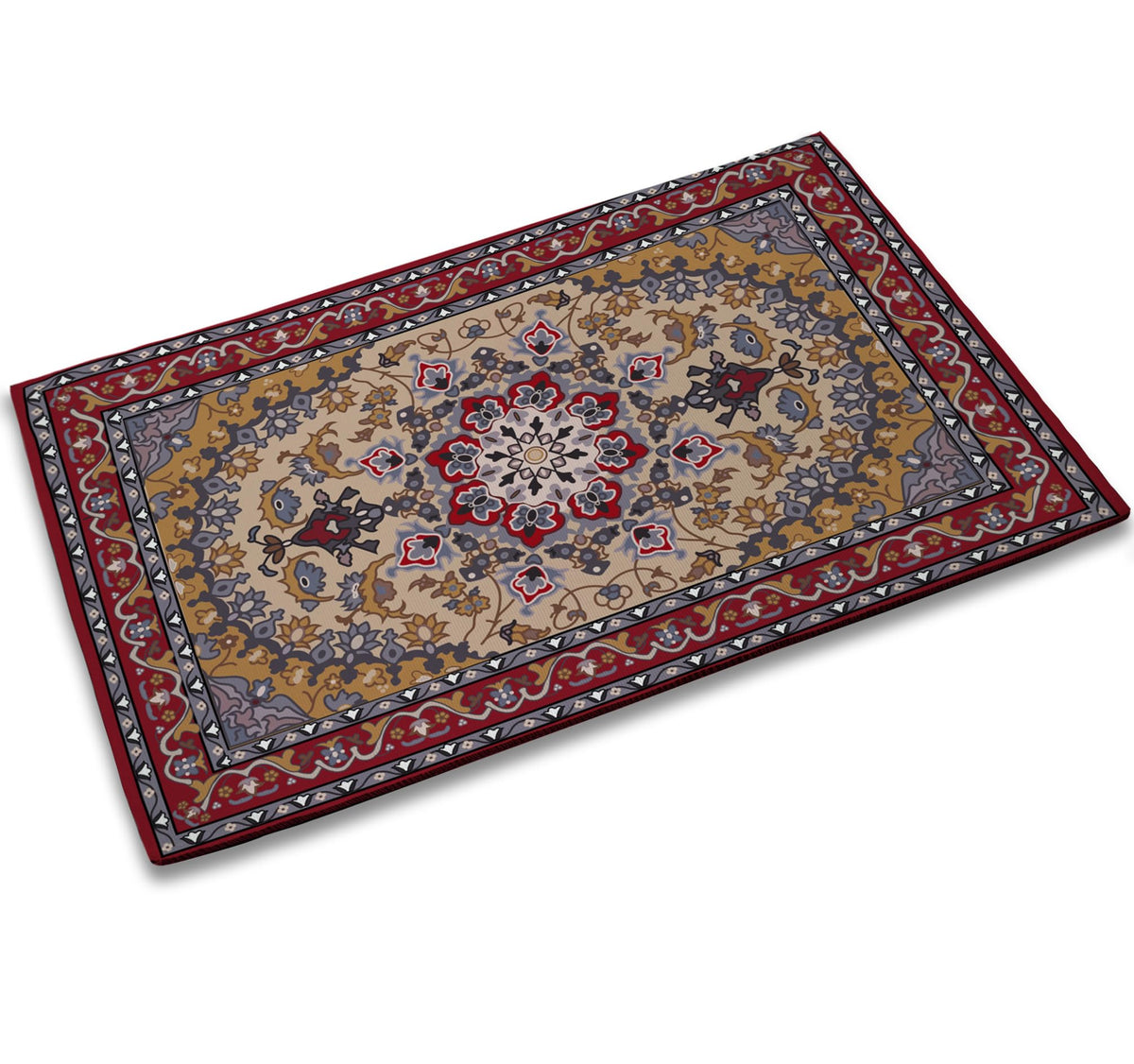 Tubamq Ethnic Door Mat, 17 X 30 Inch Persian Tribal Texture Welcome Doormat Decorative Home Floor Mat, Non Slip Rubber Back And