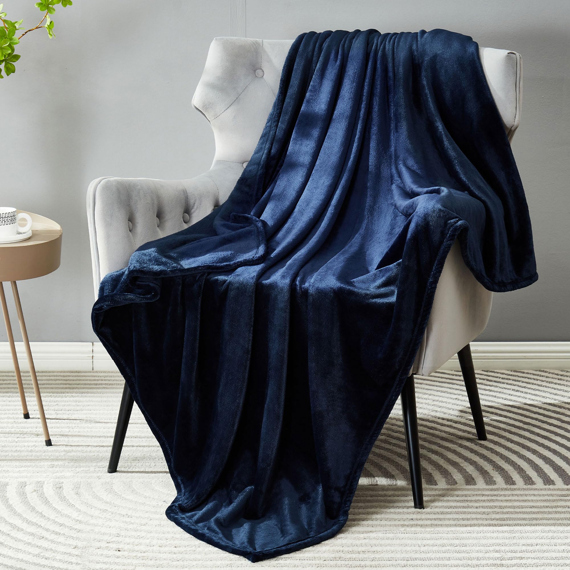 Dreamnine Soft Cozy Plush Fleece Throw Blanket 50'' X 60'', Solid Shag Minky Lightweight Fuzzy Flannel Blanket For Bedroom, Luxu