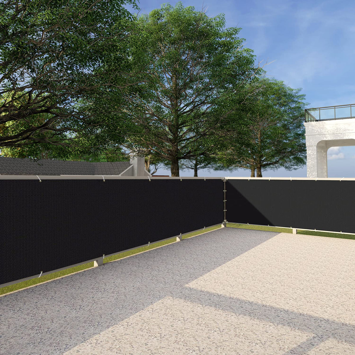 Patio Deck Balcony Privacy Screen 3'X11' Outdoor Yard Pool Porch Fence Privacy Screen For Backyard Chain Link Fence With Zip Tie