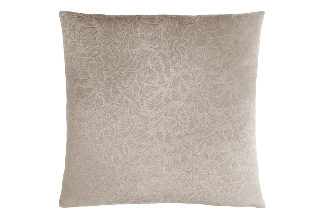 Monarch Specialties 9254, 18 X 18 Square, Insert Included, Decorative Throw, Accent, Sofa, Couch, Bedroom, Polyester, Hypoallergenic, Beige, Modern Pillow 18"X 18" Taupe Floral Velvet 1Pc