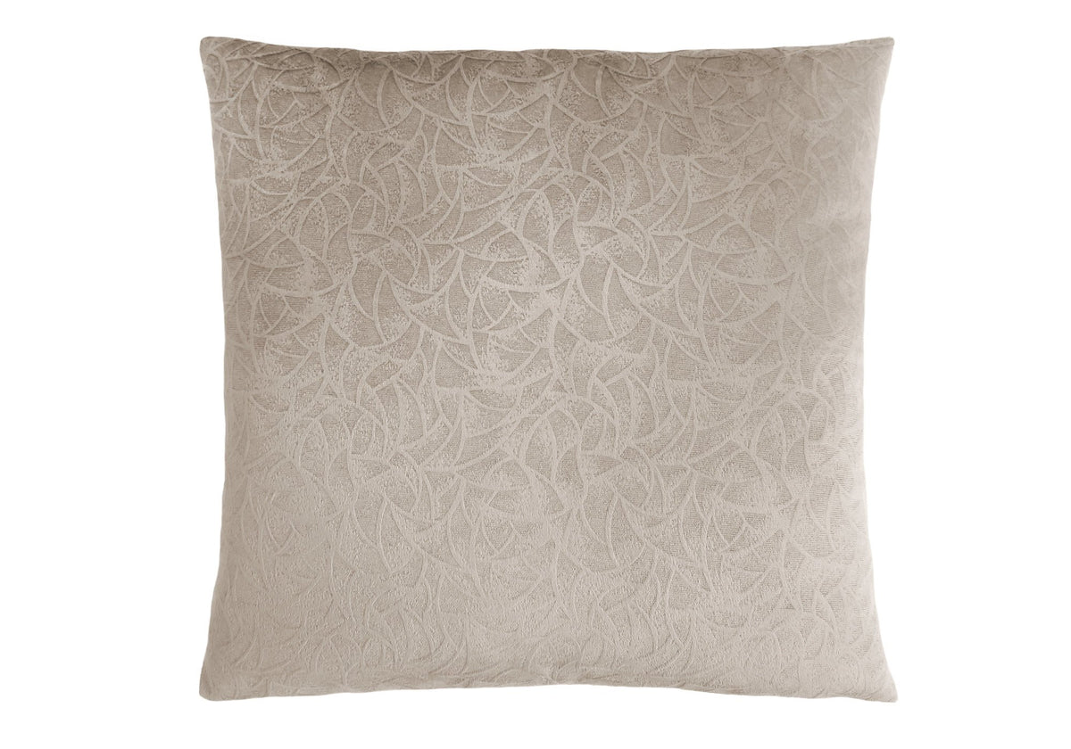 Monarch Specialties 9254, 18 X 18 Square, Insert Included, Decorative Throw, Accent, Sofa, Couch, Bedroom, Polyester, Hypoallergenic, Beige, Modern Pillow 18"X 18" Taupe Floral Velvet 1Pc