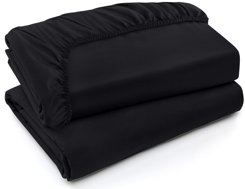 Utopia Bedding Fitted Sheet - Pack Of 2 Bottom Sheets - Soft Brushed Microfiber - Deep Pockets, Shrinkage & Fade Resistant - Eas
