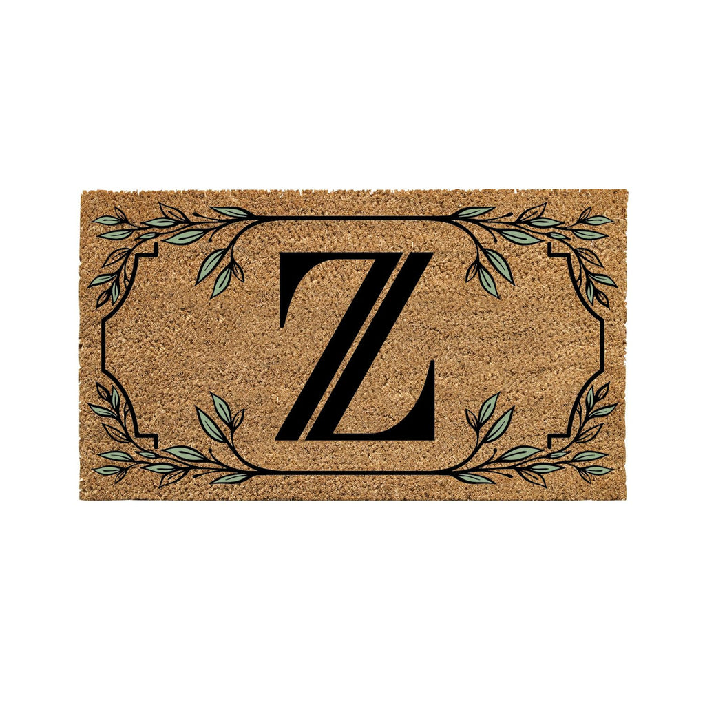 Evergreen Monogram Coir Doormat | Letter Z | Front Door Mat For Outdoor Indoor Entrance | 28X16 Inches | Non-Slip Backing Doorwa
