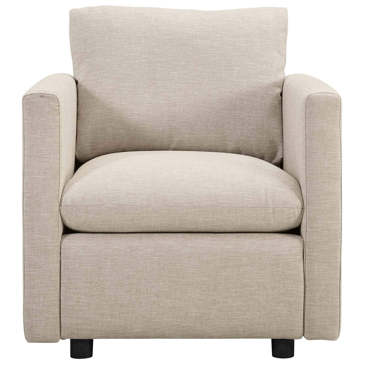 Modway Activate Contemporary Modern Fabric Upholstered Accent Lounge Armchair In Beige