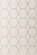 Unique Loom Trellis Frieze Collection Area Rug - Geometric (6 1 x 9, Ivory/ Gray)