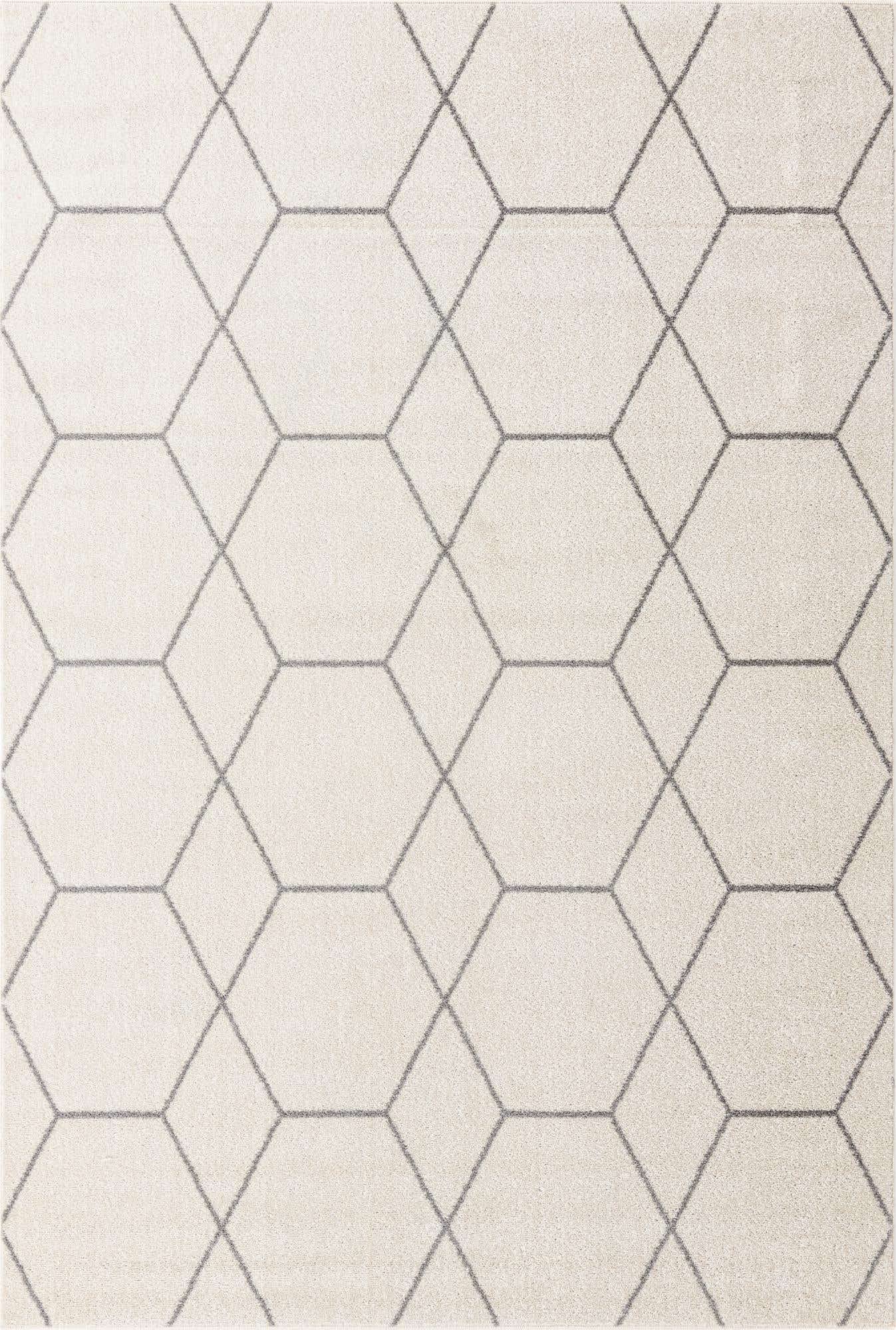 Unique Loom Trellis Frieze Collection Area Rug - Geometric (6 1 x 9, Ivory/ Gray)