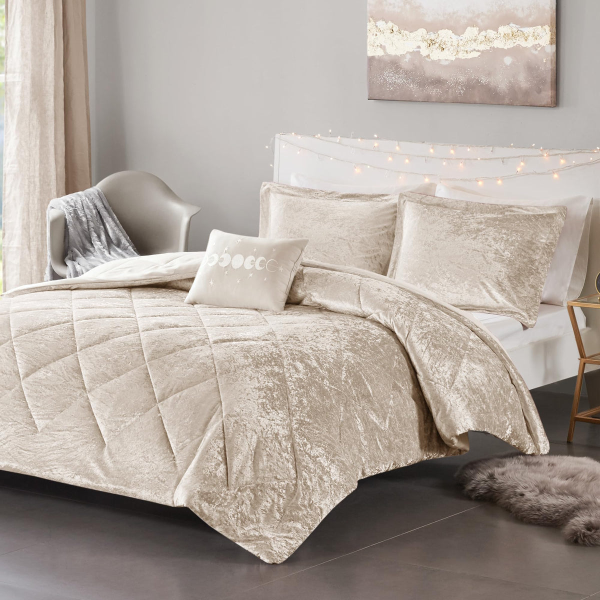 Intelligent Design King Duvet Cover Set, Velvet King Duvet Set, Luxury Diamond Quilting, Lustrous Duvet Cover, Fluffy Duvet Cove