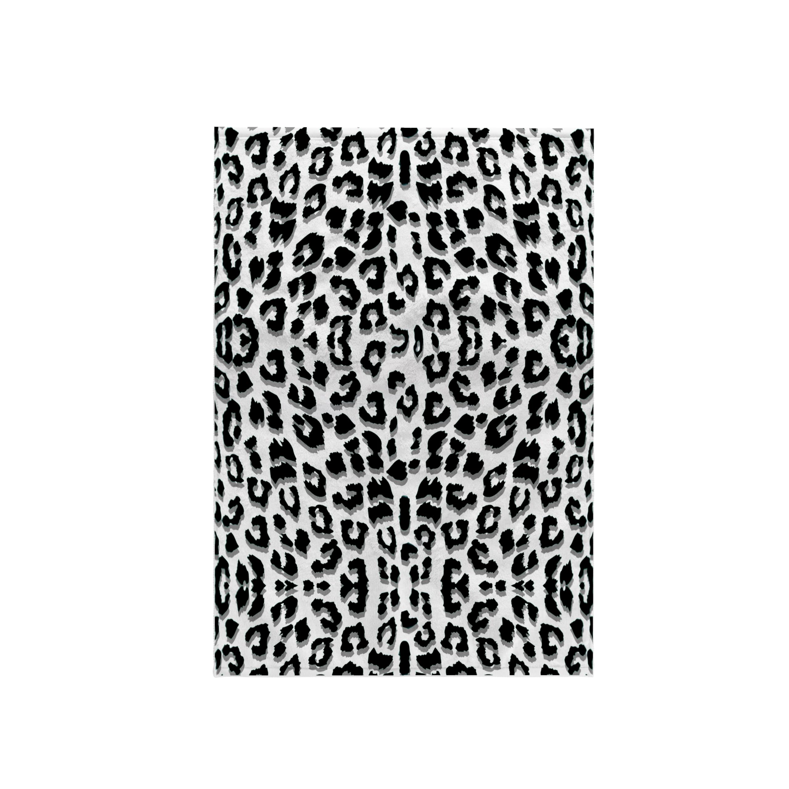 3D Rose Snow Leopard Animal Print Towel, 15 x 22, Multicolor