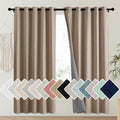 NICETOWN Burlap Vintage Open Linen Weave Flax Thermal Curtains, 100% Blackout Curtains 72 Long for Dining Room, Soundproof Windo