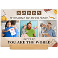 XIAODAXIA Fathers Day Gifts Personalized Metal photo prints Customized photo gifts for Dad - Custom Picture Prints with Bamboo 
