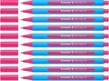 Schneider Slider Edge Xb (Extra Broad) Ballpoint Pen, 1.4 Mm, Light Blue Barrel, Pink, Box Of 10 Pens (152209)