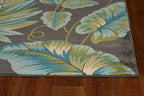 HomeRoots 3'X5' Grey Floral Polypropylene Rug