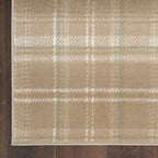 Nourison Grafix Plaid Taupe 5'3' X 7'3' Area Rug, Easy Cleaning, Non Shedding, Bed Room, Living Room, Dining Room, Kitchen (5X7)