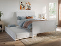 AFI Portland Full Size Platform Bed with Matching Footboard & Twin Trundle in White