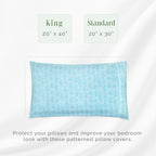 Elegant Comfort Ultra Soft Set Of 2 Sea Waves Print Pillowcases - 1500 Premium Hotel Quality Microfiber, Soft And Smooth Envelope Closure 2-Piece Pillow Covers - King, Wave Aqua