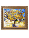 DECORARTS - The Mulberry Tree - Vincent Van Gogh. Giclee Print on Canvas with matching Golden-relief Framed Wall Art. Picture Si