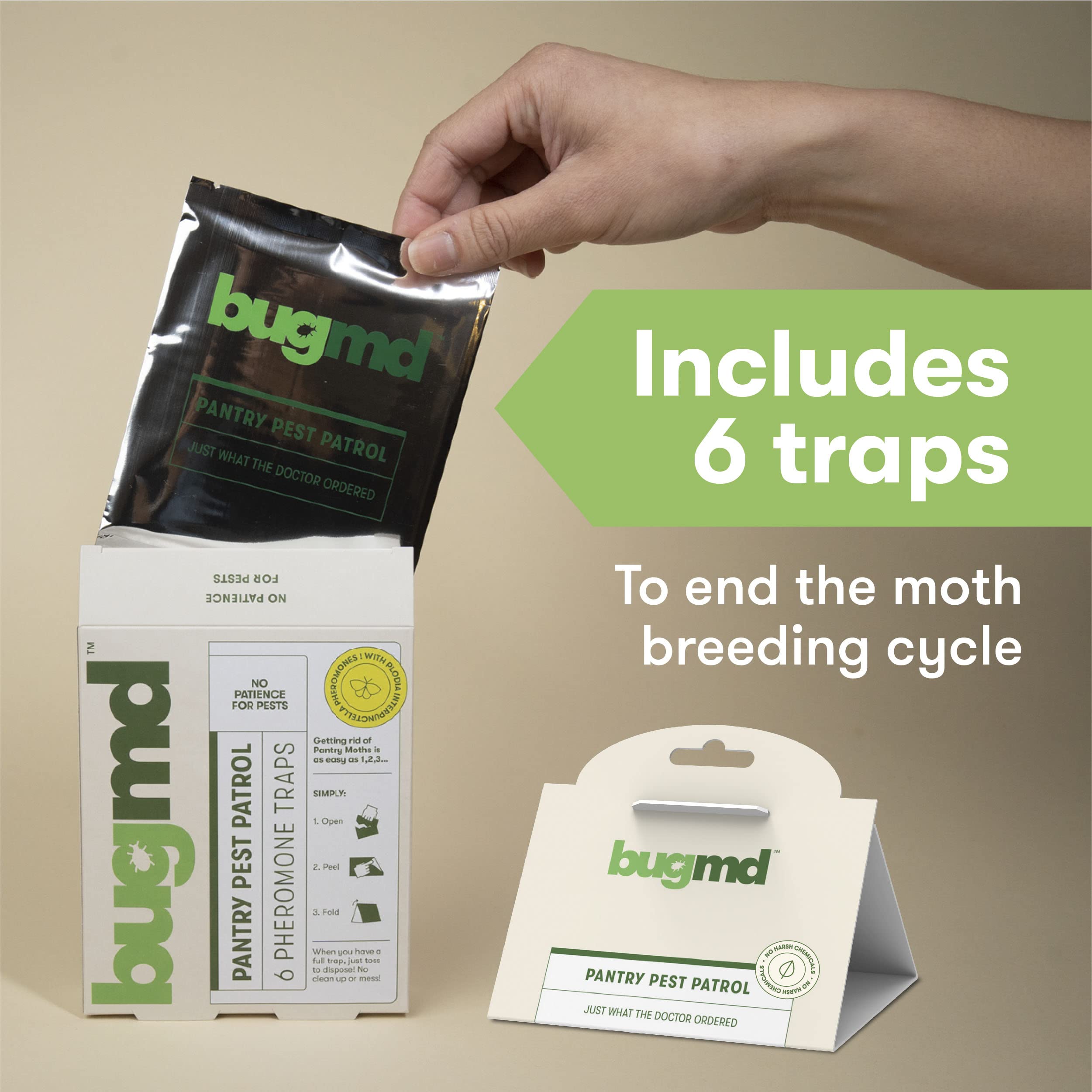 Bugmd Pantry Pest Patrol (18 Count) - Moth Traps For Kitchen, Pantry Moth Trap, Bug Trap, Moth Traps For House Pantry, Get Rid O