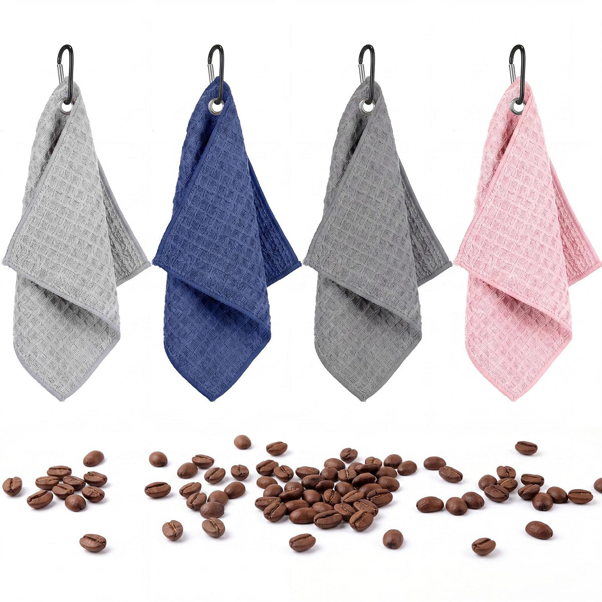 Unittype 4 Pack Barista Towels with Clip Microfiber Barista Cloth Set