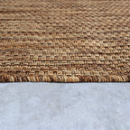 Solid Outdoor Rug For Patio Or Balcony Weatherproof In Mottled Brown Beige, Size: 6'7' X 9'2'
