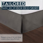 Hc Collection Bed Skirt, Soft Microfiber Box Spring Cover, Bed Skirting Full Size, 14' Inch Drop, Wrinkle & Fade Resistant - Gr