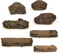 Pivnasy 7Pcs Artificial Tree Stumps And Miniature Fake Stone Rocks For Micro Landscape Decor Resin Moss Terrariums Bonsai Decor