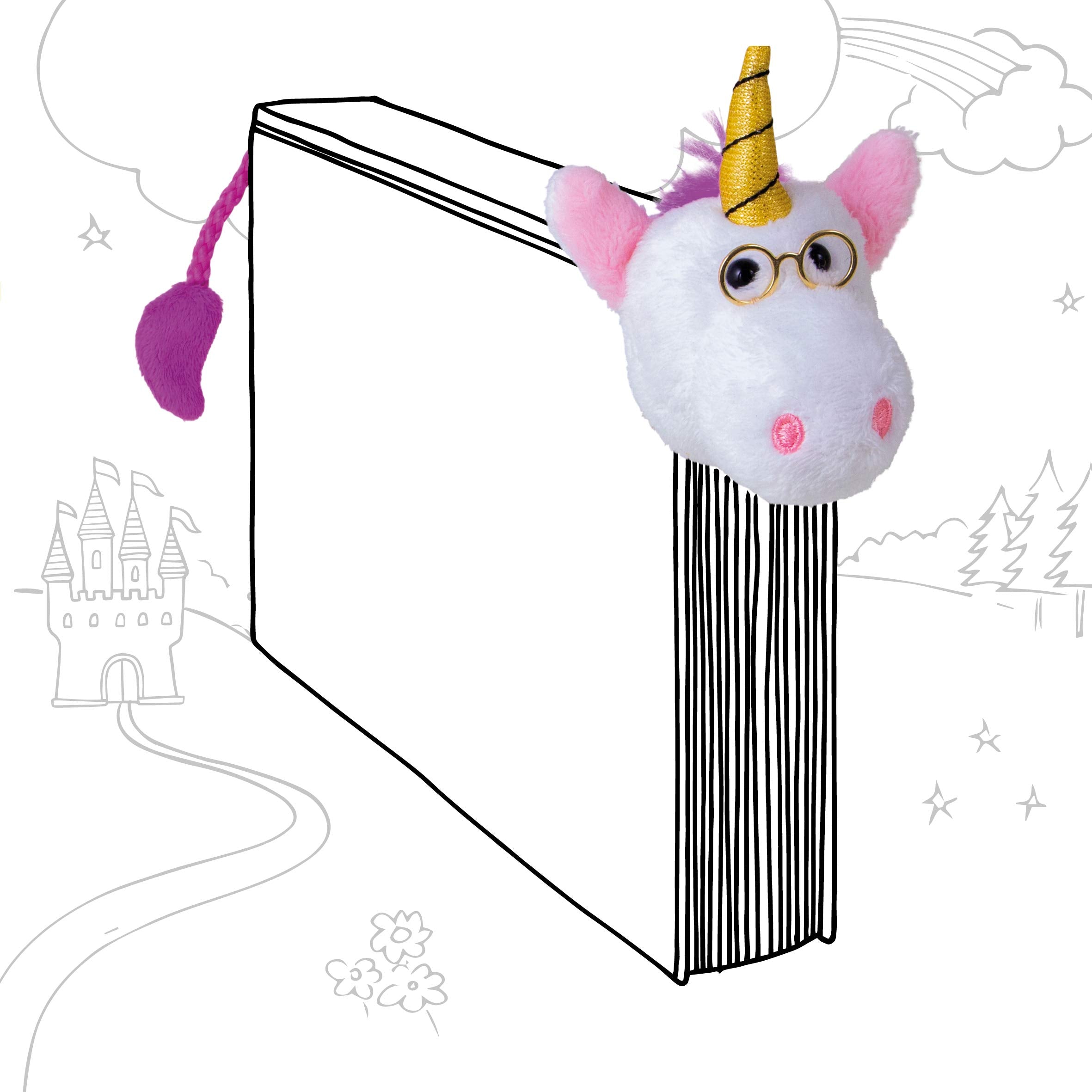 If Book-Tails Bookmark - Unicorn, White