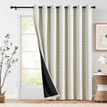 Jinchan 100% Blackout Boho Curtain 84 Inches Long For Bedroom 1 Panel Extra Wide Printed Curtain Beige Geometric Grommet Top The