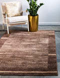 Unique Loom Autumn Collection Modern Contemporary Casual Abstract Area Rug (Brown/ Beige Border, 5 x 8 ft Rectangular)