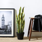 Ql Design Artificial Snake Plant 26 Inches Fake Sansevieria Artificial Potted Plants For Indoor And Outdoor, Home, Office Decora