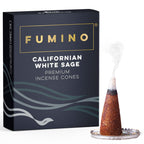 Fumino Californian White Sage Fresh Incense Cones 20 per Box Masala Agarbatti Joss Scent Fragrance for Relaxation and Meditation