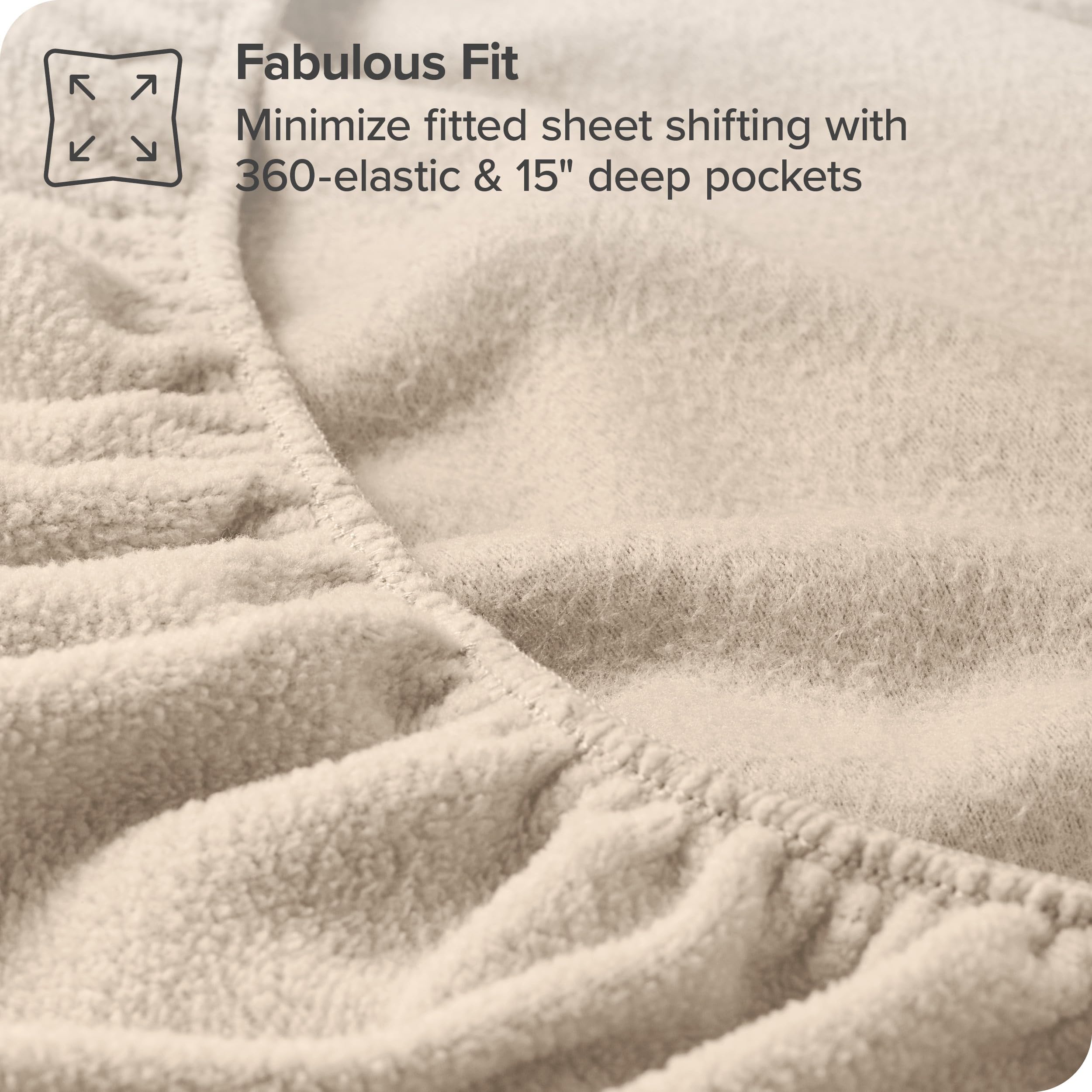 Bare Home Super Soft Fleece Fitted Sheet - Full Size - Extra Plush Polar Fleece - Deep Pocket - All Season Cozy Warmth (Full, Sa