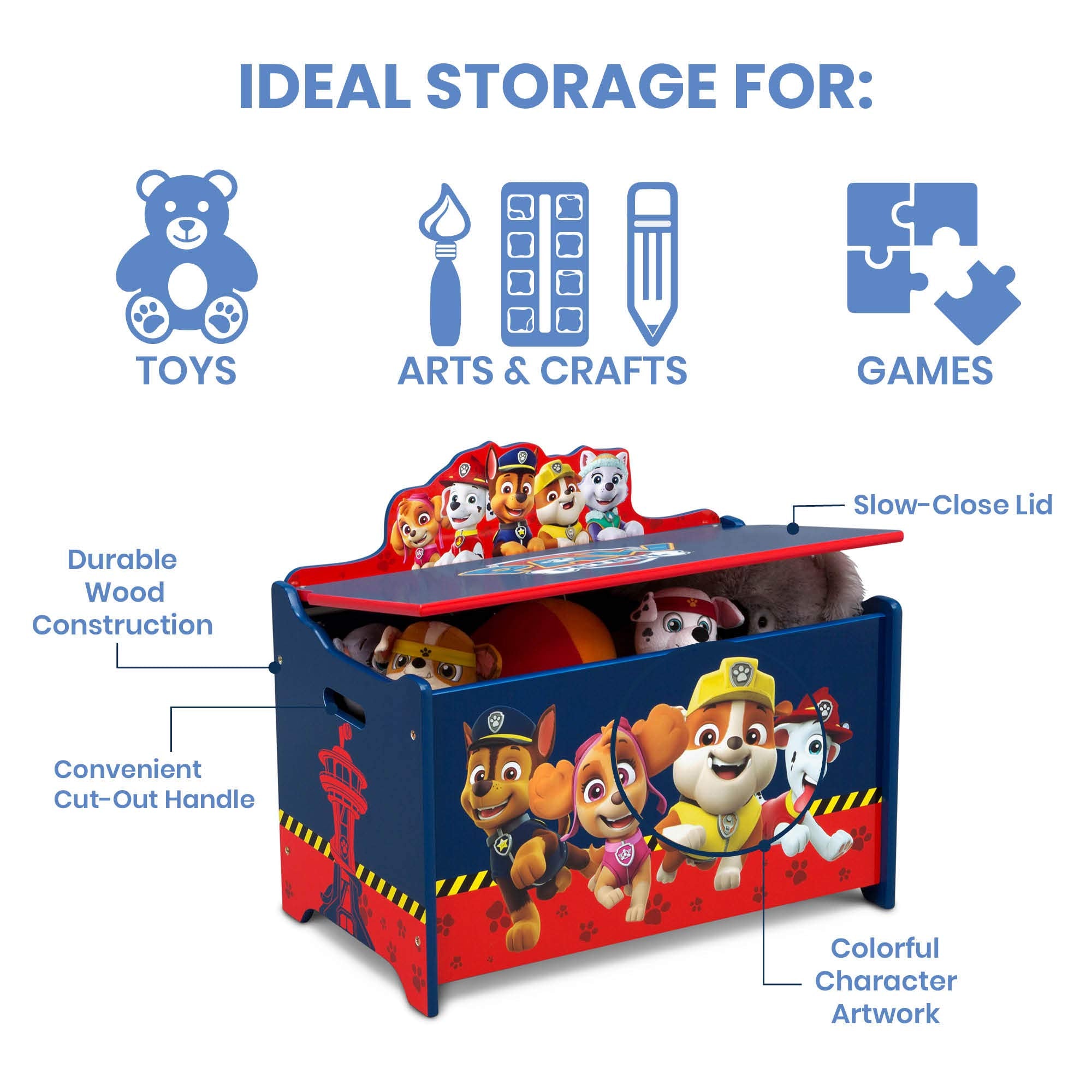 Delta Children Deluxe Toy Box, Paw Patrol