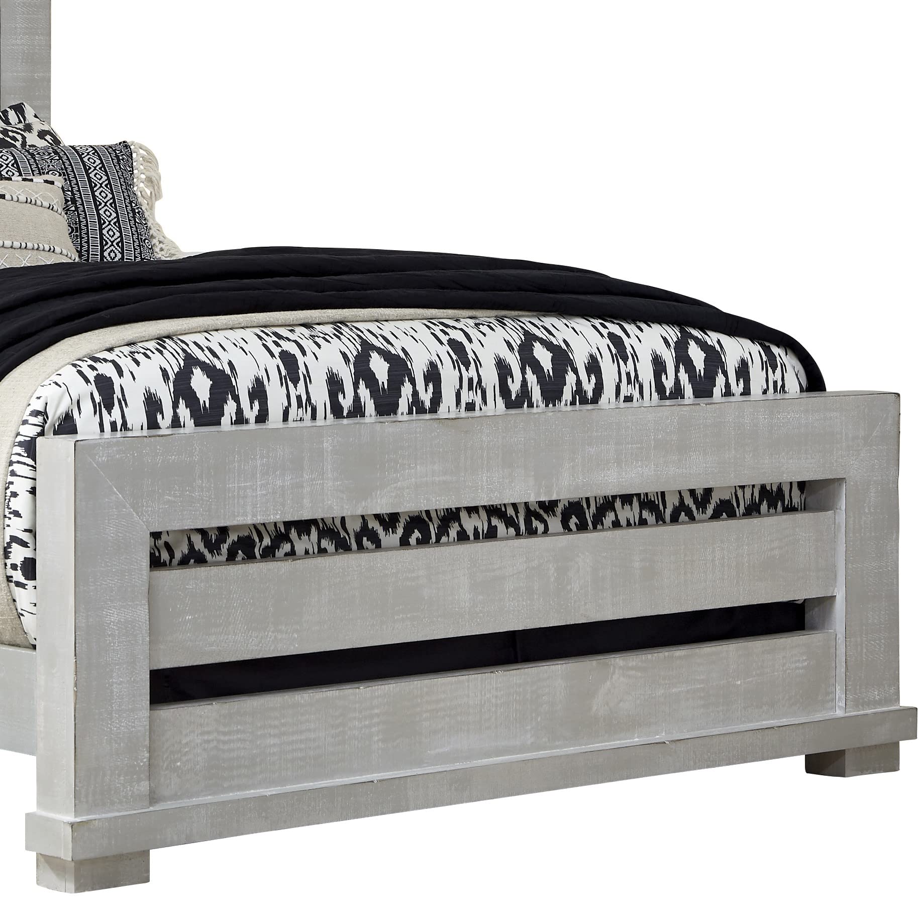 Progressive Furniture Willow King Slat Bed In Gray Chalk,Grey Chalk