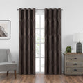 Eclipse Caprese Grommet Top Curtains for Bedroom, Single Panel, 52 in x 63 in, Espresso