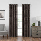 Eclipse Caprese Grommet Top Curtains for Bedroom, Single Panel, 52 in x 63 in, Espresso