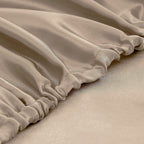 Homiest Taupe Satin Fitted Sheet Twin Xl Size Fitted Bed Sheet, Deep Pocket Fitted Sheet Only, Luxury & Ultra Soft Bedding Fitted Sheet Single Bottom Bed Sheets Sold Separately